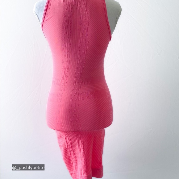 Nike XS hot pink sleeveless mock neck bodycon midi dress - Picture 3 of 16